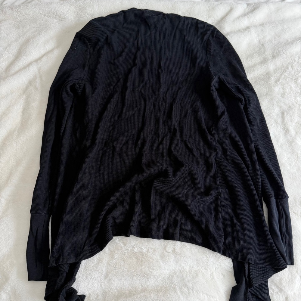 Bobi Black Cardigan Waffle Size Medium - Picture 6 of 6